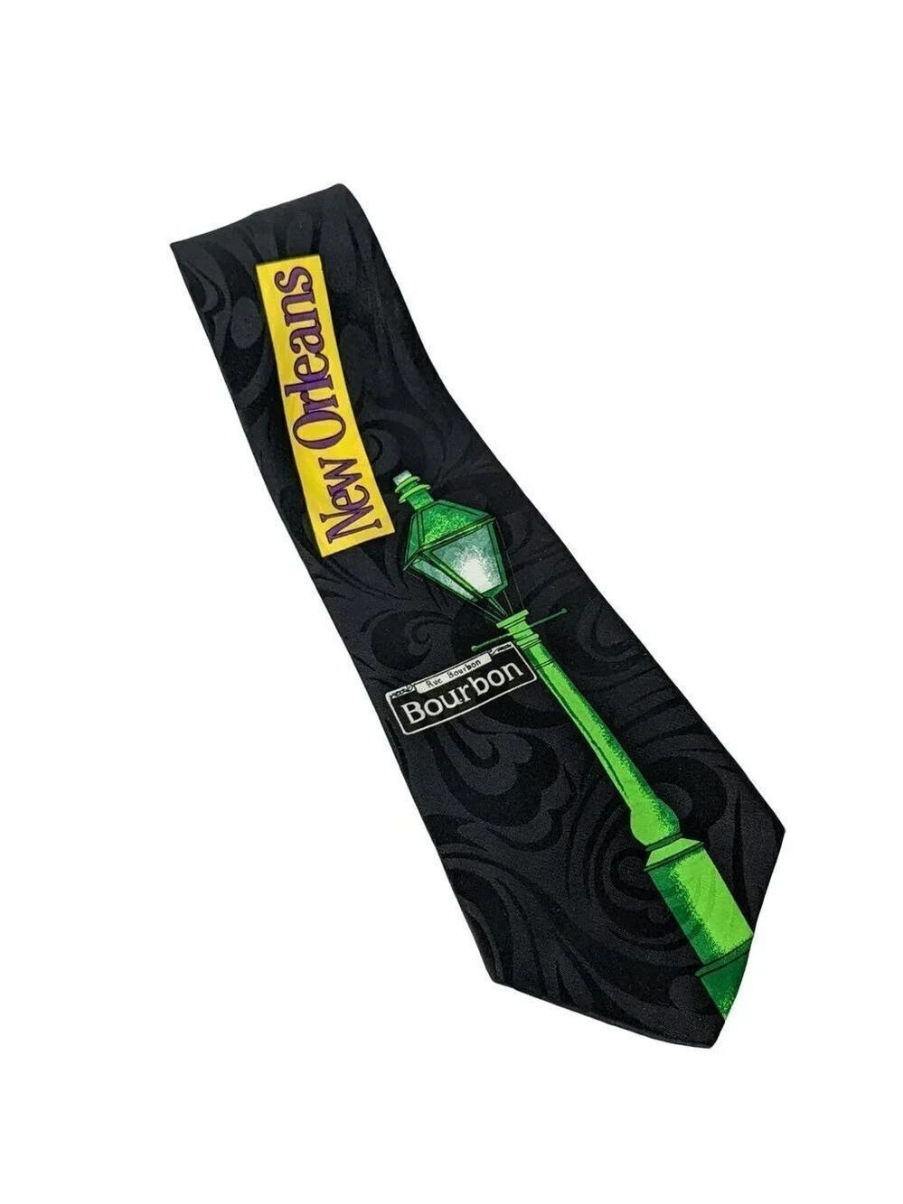 Bourbon Street Lamp Post Necktie New Orleans